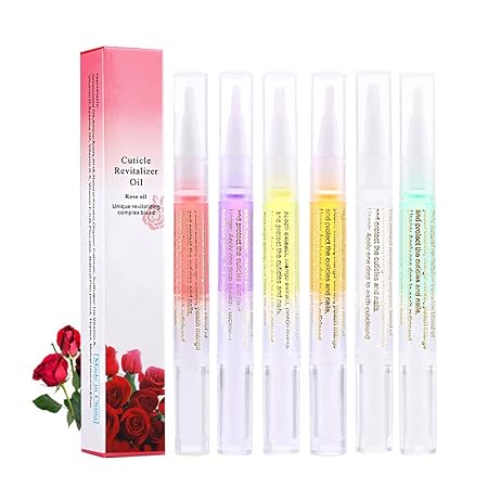 6Pcs Cuticle Oils Pen Nourishment Pens 6 Smell Revitalizer for Nail Skin Care